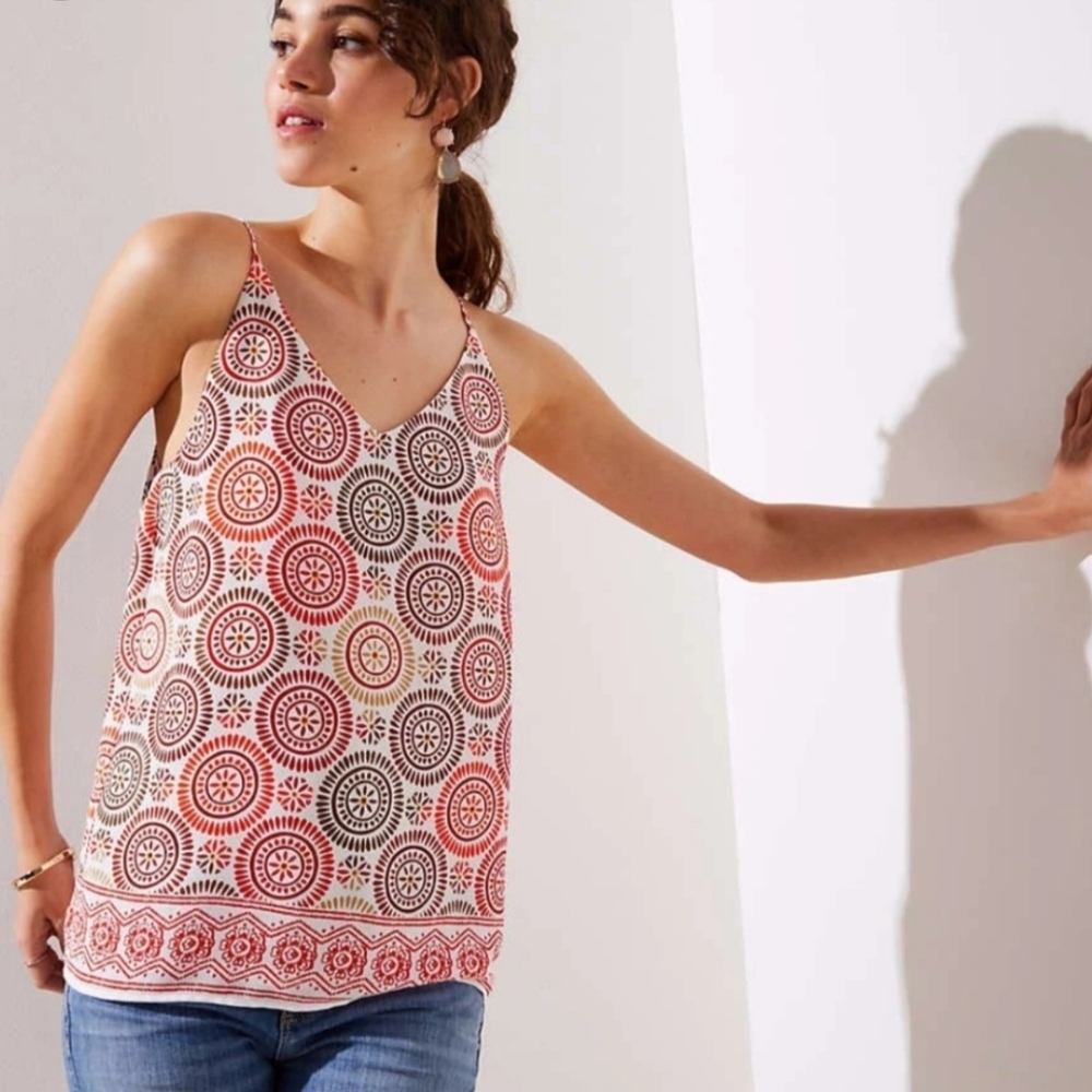 Loft Multicolor Patterned Tank Top - image 1